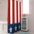 thumbnail image 4 of Red Blue Stripes Shower Curtain, 4th July Patriotic Stars Shower Curtain Set with Hooks, Spring Summer Waterproof Fabric Shower Curtains for Bathroom Decor, 36x72 Inch Bath Curtain, 4 of 6