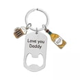 thumbnail image 1 of Llavero de papá,Llavero del Día de Daughter Son Metal, papá llavero de acero inoxidable portátil,Con llavero abridor de botellas multifuncional,Regalos Recuerdo Papá, 1 of 8