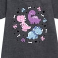 thumbnail image 2 of Instant Message - Stacked Girly Dinos - Toddler And Youth Girls Fleece Dress, 2 of 5