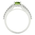 thumbnail image 4 of Halo Engagement Ring for Women - 1.83ct Natural Peridot in 14K White Gold Promise Ring, 4 of 6