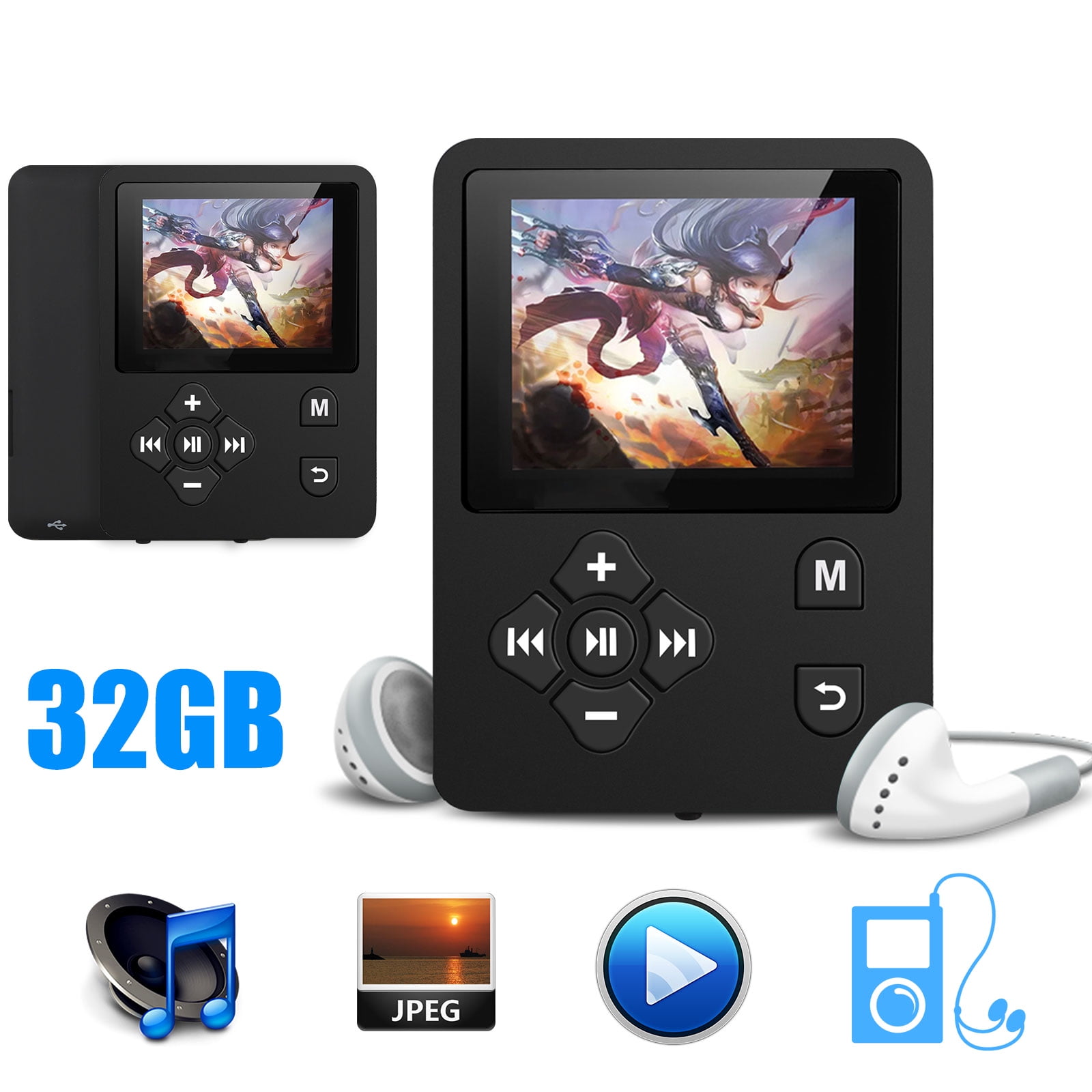 TSV MP3/MP4 Player, Support Photo Viewer, Expandable Up to 32GB, Mini