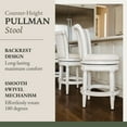 thumbnail image 2 of Maven Lane Pullman Wooden Swivel Kitchen Counter Stool, White Oak, Set of 2, 2 of 6