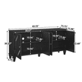 thumbnail image 4 of Hassch Sideboard Buffet Cabinet with 4 Doors, Kitchen Storage Cabinet, Cupboard with Adjustable Shelves, Coffee Bar Cabinet for Dining Room, Living Room, Black, 4 of 10