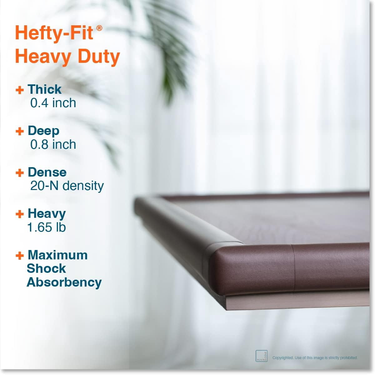 CATPAN HeftyFit Edge Corner Protector Baby Proofing (Large 15ft Edge 4 Corners), Heavy-Duty, Soft NBR Rubber Foam, Furniture Fireplace Safety Bumper Guard, 3M Adhesive, Oyster White (Oyster White)