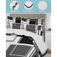 thumbnail image 4 of Black Grey Geometric Twin Size Down Alternative Comforter, Lightweight Comforter Quilt Bedding Set with Pillow Shams Gray Abstract Striped Art All Seasons Bed Comforter Duvet Insert 68"x86", 4 of 7