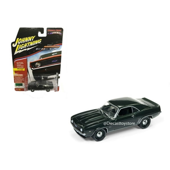 JOHNNY LIGHTNING 1:64 MUSCLE CARS U.S.A. - VERSION A - 1969 CHEVROLET CAMARO ZL1 - CAMARO 50TH ANNIVERSARY FATHOM GREEN POLY JLSP003-24A