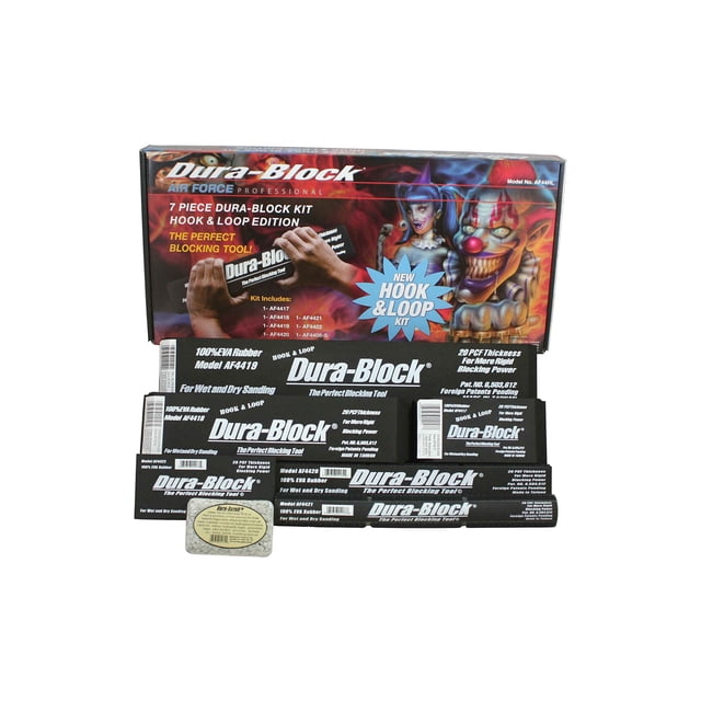 Juego de lijas Dura-Block AF44HL Hook & Loop, 7 piezas