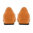 thumbnail image 4 of YDN Women Fashion Block Low Heel Loafers Slip On Square Toe Tassel Fringed Pumps Dressy Party Office Daily Shoes Size 5 Orange, 4 of 4