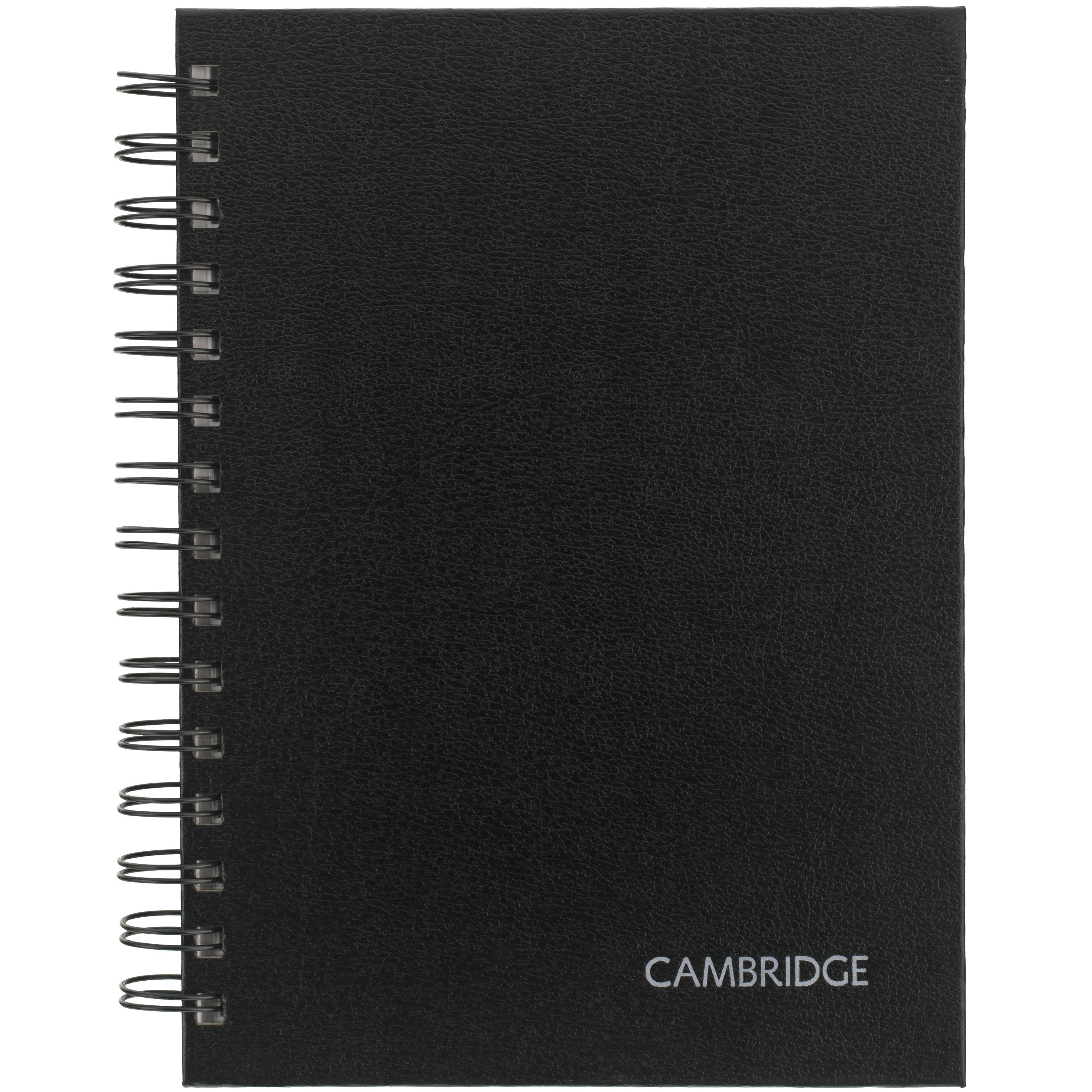 Cambridge Limited Hardcover Business Writing Notebook, 5" x 8", Medium, Black, 80 Sheets (45332W37)