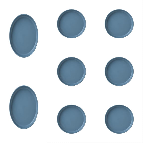 Small Plastic Plates Set of 8 for Dinner Dessert Snack Fruits, 5.8 Inch Lightweight BPA-Free and Eco-Friendly, Reusable Plates for Kitchen Outdoor Camping Use and Storage Organizer