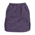 thumbnail image 4 of Cargo Skorts for Women Elastic Drawstring High Waisted Hiking Skirt with Pockets Casual Summer Athletic Skort, 4 of 6