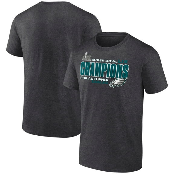 Men's Fanatics Heather Charcoal Philadelphia Eagles Super Bowl LIX Champions Big & Tall Under The Lights T-Shirt