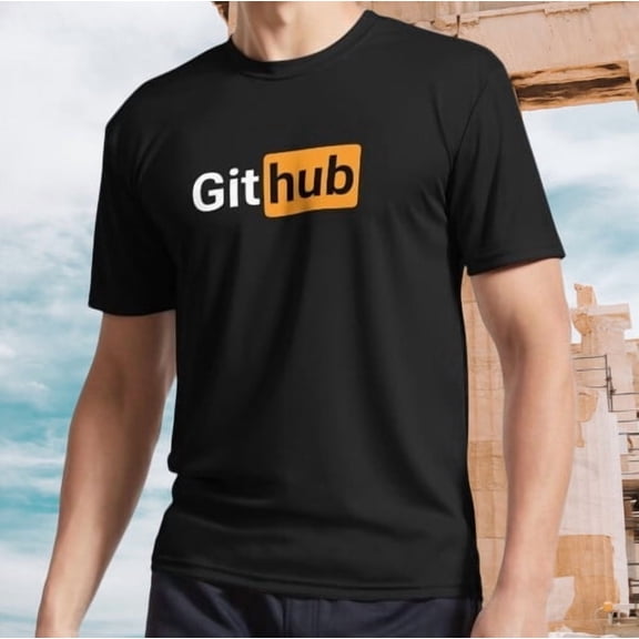 Github - Prnhub version Logo Active T-Shirt Funny Size S to 5XL