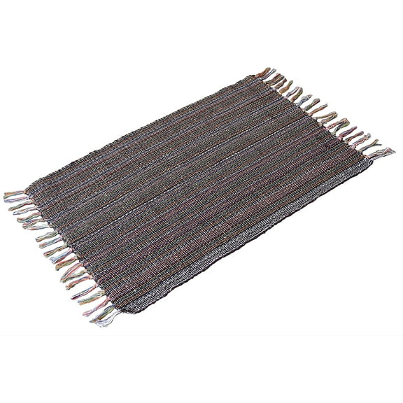 Brown 2x3' Doormat Rug Hand Woven Cotton Area Rugs for Entryway Kitchen - Reversible Non Slip Machine Washable Mat