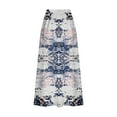 thumbnail image 5 of Women's Printed Elastic Waistband Pleated Pocket Skirt With Mid Calf Skirt White S, 5 of 5