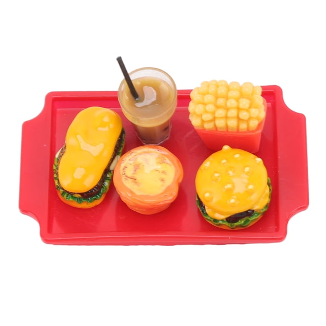 Juego de papas fritas ANGGREK para hamburguesas de Casa de muñecas Comida rápida hermoso diseño resina realista a escala 1/12 para accesorios de Comida