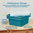 thumbnail image 4 of ECR4Kids Stackable Square Bins with Non-Snap Lids, Multipurpose Organization, Turquoise, 2-Pack, 4 of 9