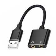 Plugs And Play USB To 3.5mm Adapter USB External Stereo Sound Card For Professional Microphone And Headphone Use