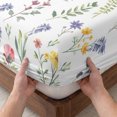 thumbnail image 3 of Full Size Fitted Sheet Set - Wildflowers Blossom 3 Piece Bedding Sets 16" Deep Pocket Fitted Sheet with 2 Pillowcases Spring Pastoral Botanical Flowers Rustic Brushed Microfiber Hotel Bed Sheets, 3 of 9