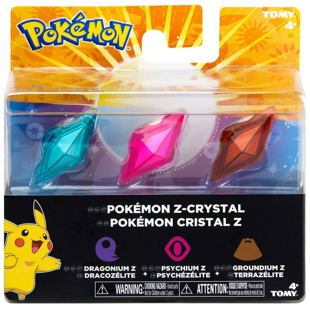 Pokemon ZRing Dragonium Z, Psychium Z & Groundium Z Crystal 3Pack