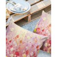 thumbnail image 2 of Pack of 2 Outdoor Pillow Covers, Spring Abstract Watercolor Pink Flowers Oil Painting Waterproof Square Throw Pillowcase Cushion Decorative Pillow Covers for Couch Patio Tent, 20x20 in, 2 of 6