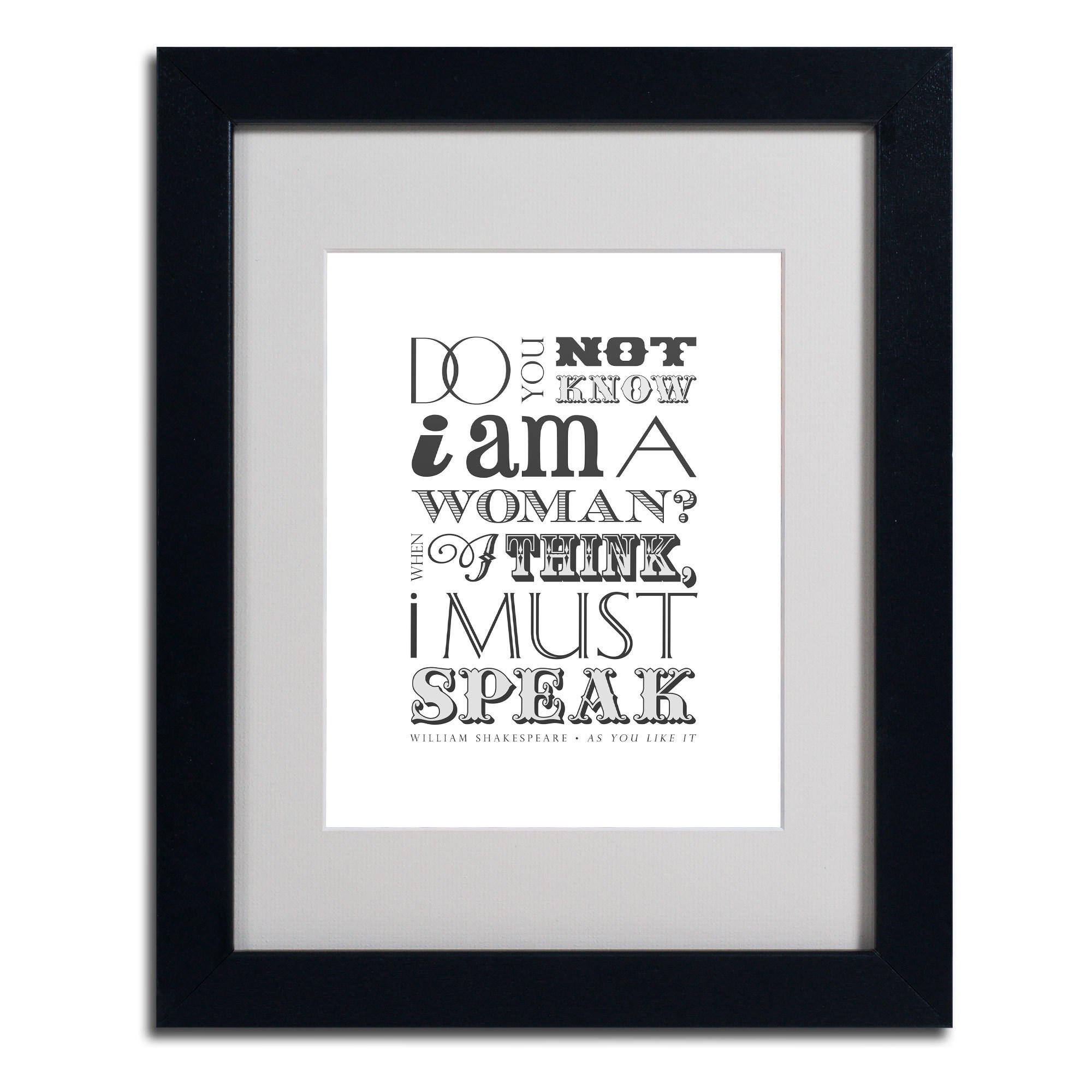 Trademark Fine Art "Women Must Speak II" Canvas Art by Megan Romo, Black Frame