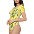 thumbnail image 2 of Yiaed Lemon Print Women's Waist-Cinching Short-Sleeved Onesie,Elastic Onesiet,Snaps At Bottom,Easy To Put On And Take Off for Wome Bodysuit -XX-Large, 2 of 8