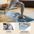 thumbnail image 4 of Blue Marble Gold Wave Pattern Hot Yoga Mat Towel Non Slip for Hot Yoga - Quick-Drying Yoga Mat Cover with 4 Corner Pockets with Travel Bag - Hot Yoga Towel Non Slip 70"x26", 4 of 6