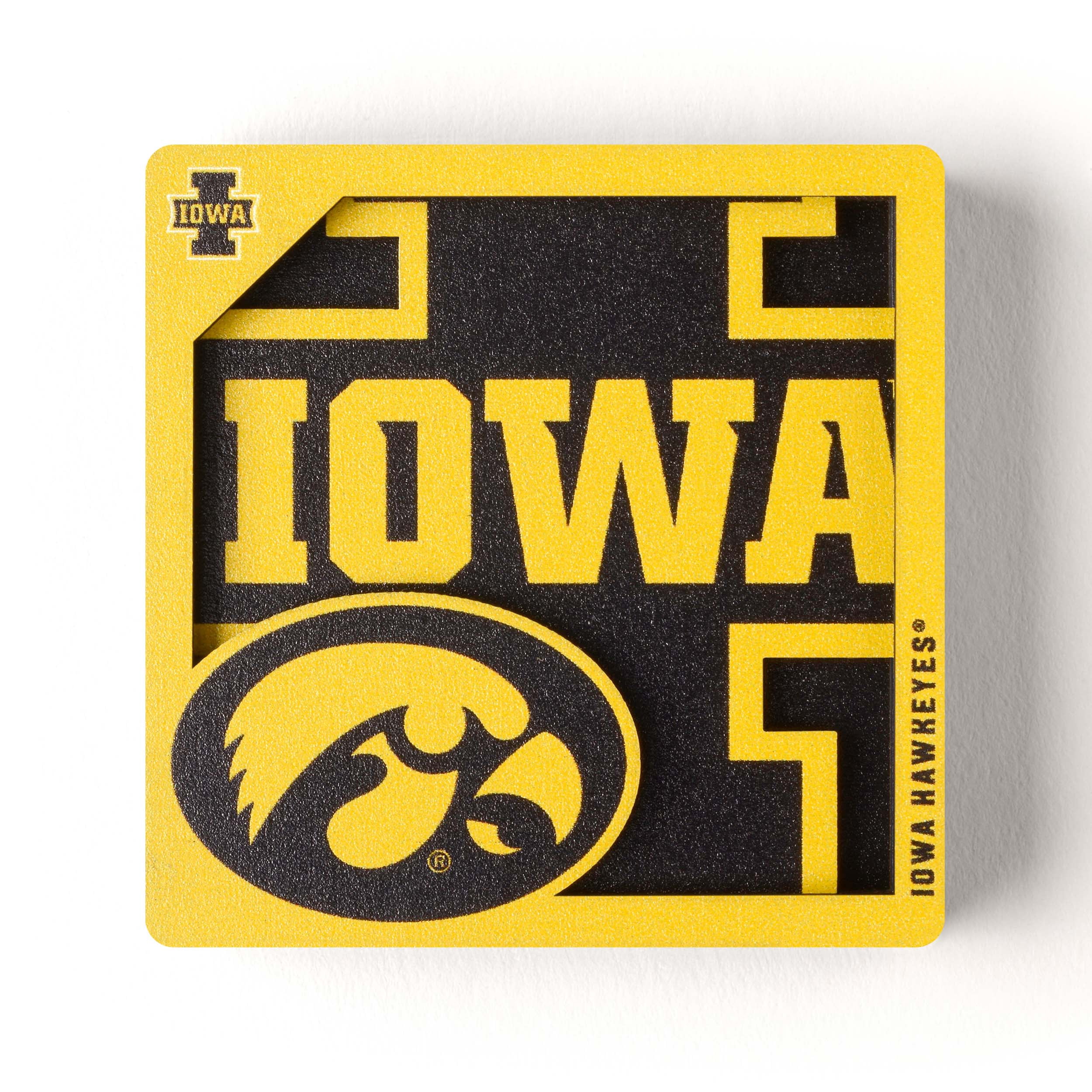 YouTheFan NCAA Iowa Hawkeyes 3D Logo Series Magnet