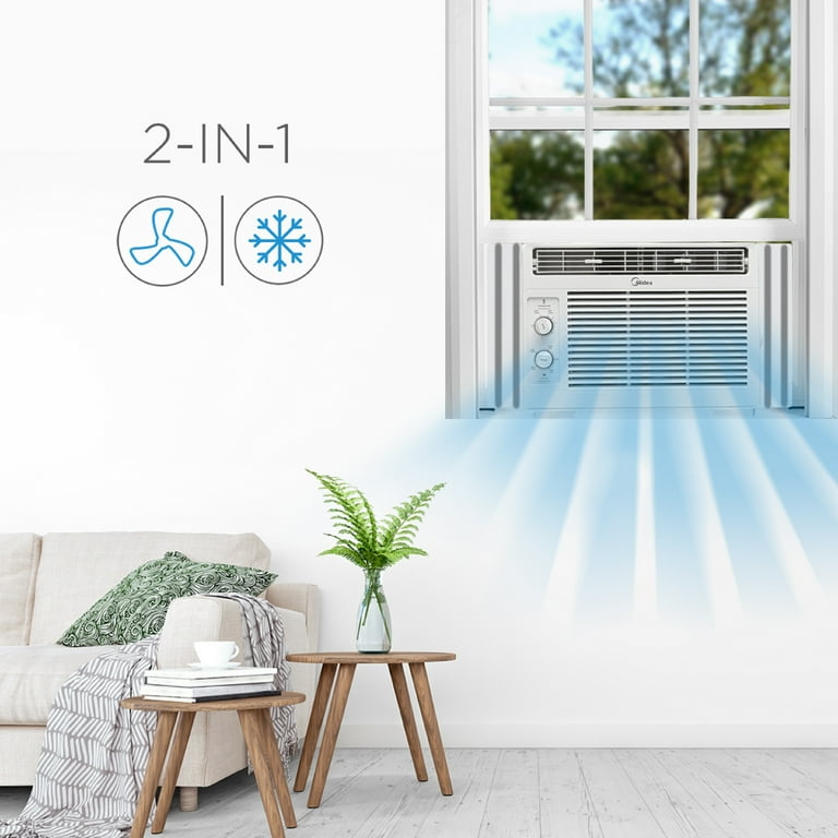 Midea 5,000 BTU 150 Sq Ft Mechanical Window Air Conditioner, White,  MAW05M1WWT 