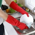 thumbnail image 6 of Red Kitchen Dishwashing Cleaning Waterproof Long Sleeve Latex Gloves, 6 of 6