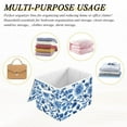 thumbnail image 6 of Yayeee Collapsible Cube Storage Bin with Lid Fabric Closet Decorative Basket with Handles, Blue Floral Pattern, 6 of 7