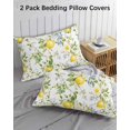 thumbnail image 3 of Summer Lemon Pillow Covers Standard Size 2 Pack, Watercolor Yellow Spring Floral Botanical Soft Bed Throw Pillowcases Breathable Cooling Long Lumbar Body Pillow Sham Cover for Bed Sofa 20''x26'', 3 of 7
