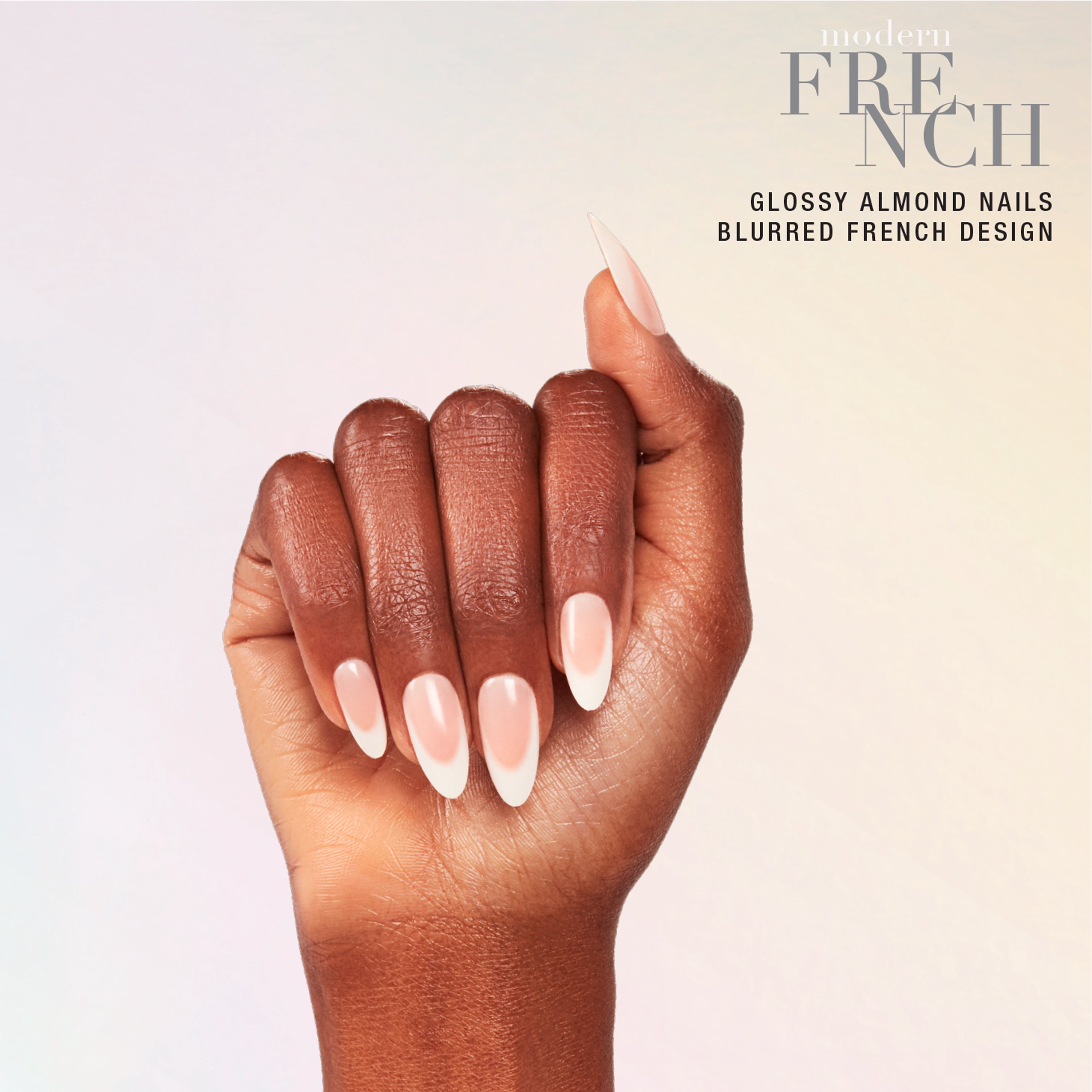 Salon Perfect Press on Nails, 251 Modern French Nude Fake Nail Kit, File & Nail Glue Included, 30 Nails
