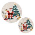 thumbnail image 7 of Wobogo Santa Claus Trivets Potholders Set of 2 Cotton Woven Round Hot Plate Mats for Hot Dishes Bowls Teapots, 7 of 7