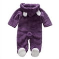 thumbnail image 3 of Unisex Baby Cloth Winter Coats Cute Newborn Infant Jumpsuit Snowsuit Bodysuits,Purple,6-9 Months, 3 of 8
