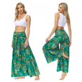 thumbnail image 6 of Women's Wide Leg Palazzo Pants Summer Loose Casual Beach Boho Floral Printed Bohemian Belted Pants Trousers for Women Summer, 6 of 6