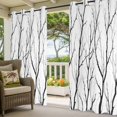 thumbnail image 2 of Black Branches Outdoor Curtains for Patio, Abstracts Plant Silhouettes Modern Style Waterproof Outside Curtains Privacy Blackout Curtain for Porch Pergola Cabana, 2 Panel 54W x 95L Inch, 2 of 9