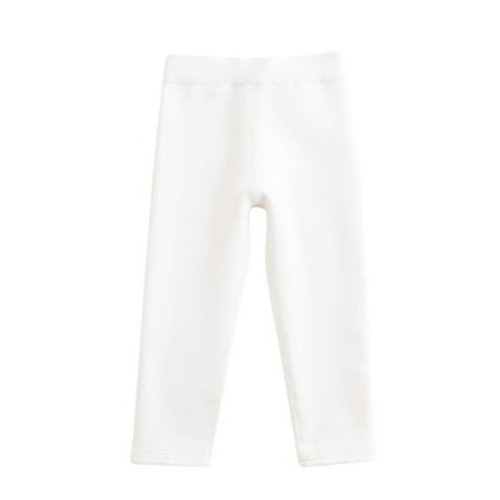 

Odeerbi Toddler Girls Fleece Leggings Winter Warm Cotton Stretchy Tights Pants Child s Thermal Cute Printed Baby Botton Long Pants Full Length Pants White