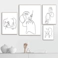 thumbnail image 5 of Póster abstracto de dibujo de una línea de pareja de amor, posturas especiales para hombre y mujer, pintura en lienzo, arte minimalista para pared, imagen para decoración del hogar, 5 of 5