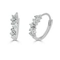 thumbnail image 4 of Anygolds 14K Real Solid Gold 0.15ctw Baguette & Round Brilliant Diamond Hoop Earrings 20 Gauge - MER0081W White Gold, 4 of 5