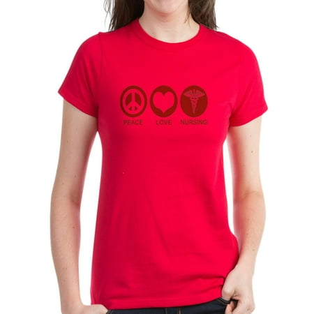 

CafePress - Peace Love Nursing Women s Dark T Shirt - Women s Dark T-Shirt