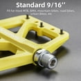 thumbnail image 7 of ROCKBROS Cycling Pedals Mountain Road Bike Pedals Bicycle Nylon Flat Pedals Sealed Bearings 9/16" Yellow 1 Pair, 7 of 7