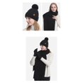 thumbnail image 5 of Winter Ear Flap Beanie Scarf Gloves Set, 3-Piece Knit Winter Accessories, Touchscreen Gloves Combo, Fleece Lined Cold Weather Set, Unisex Winter Gear, Outdoor Sports Set - Black, 5 of 9