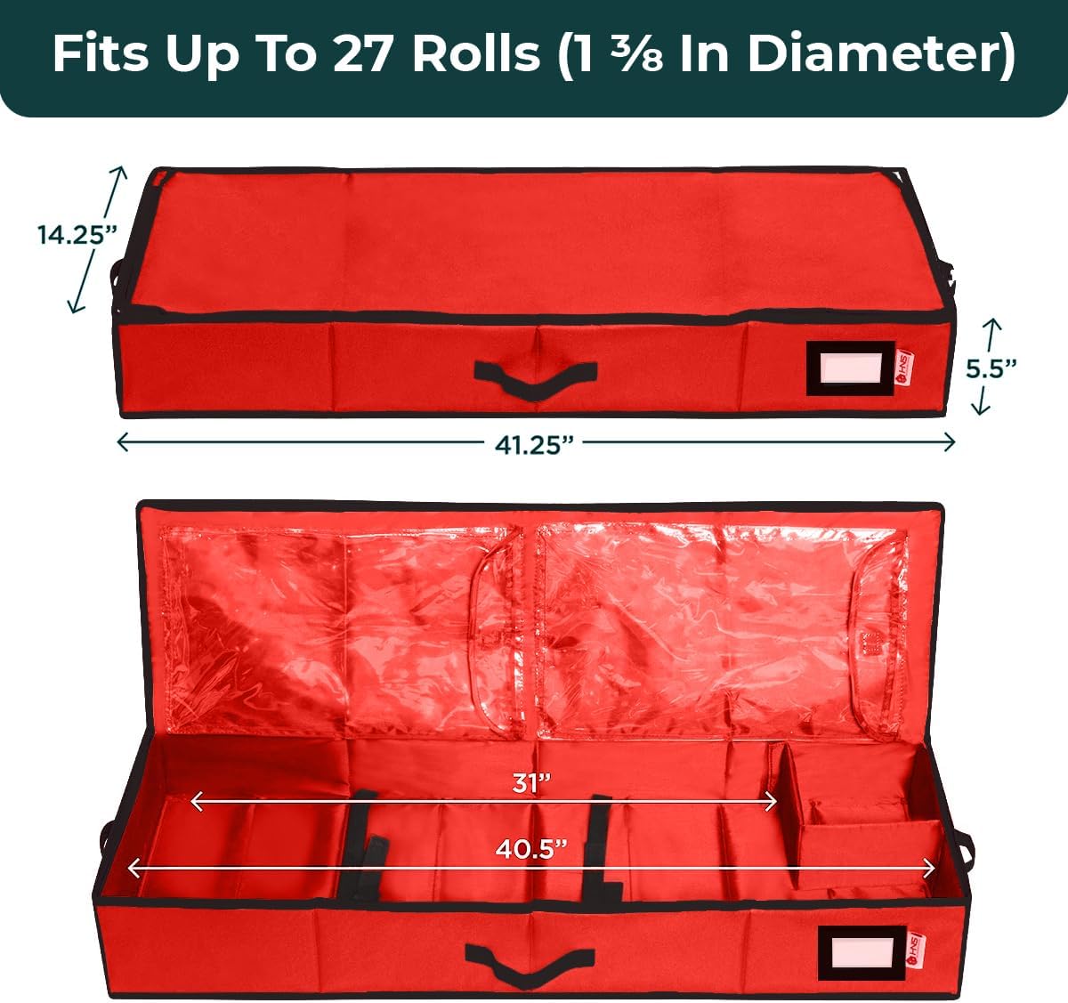 HOLDN' STORAGE Wrapping Paper Container Holds 27 Rolls photo 3