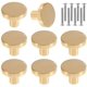 thumbnail image 1 of Juego De 8 Pomos De Puerta Redondos De Latón Macizo Para Muebles, Tiradores Redondos Para Muebles Vintage Con Tornillos Para Armarios, Cajones, 20 X 25 Mm (8 Piezas) Muyoka Hogar, 1 of 6