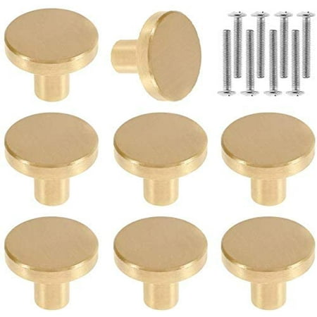 

Duety Set of 8 Door Knobs Round Solid Brass Cabinet Knobs Round Vintage Furniture Handles with Screws for Cabinet Cupboard Drawers 20 x 25mm (8Pcs)