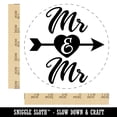 thumbnail image 2 of Mr and Mr Heart and Arrow Wedding Self-Inking Rubber Stamp Ink Stamper - Red Ink - Large 1-1/2 Inch, 2 of 7