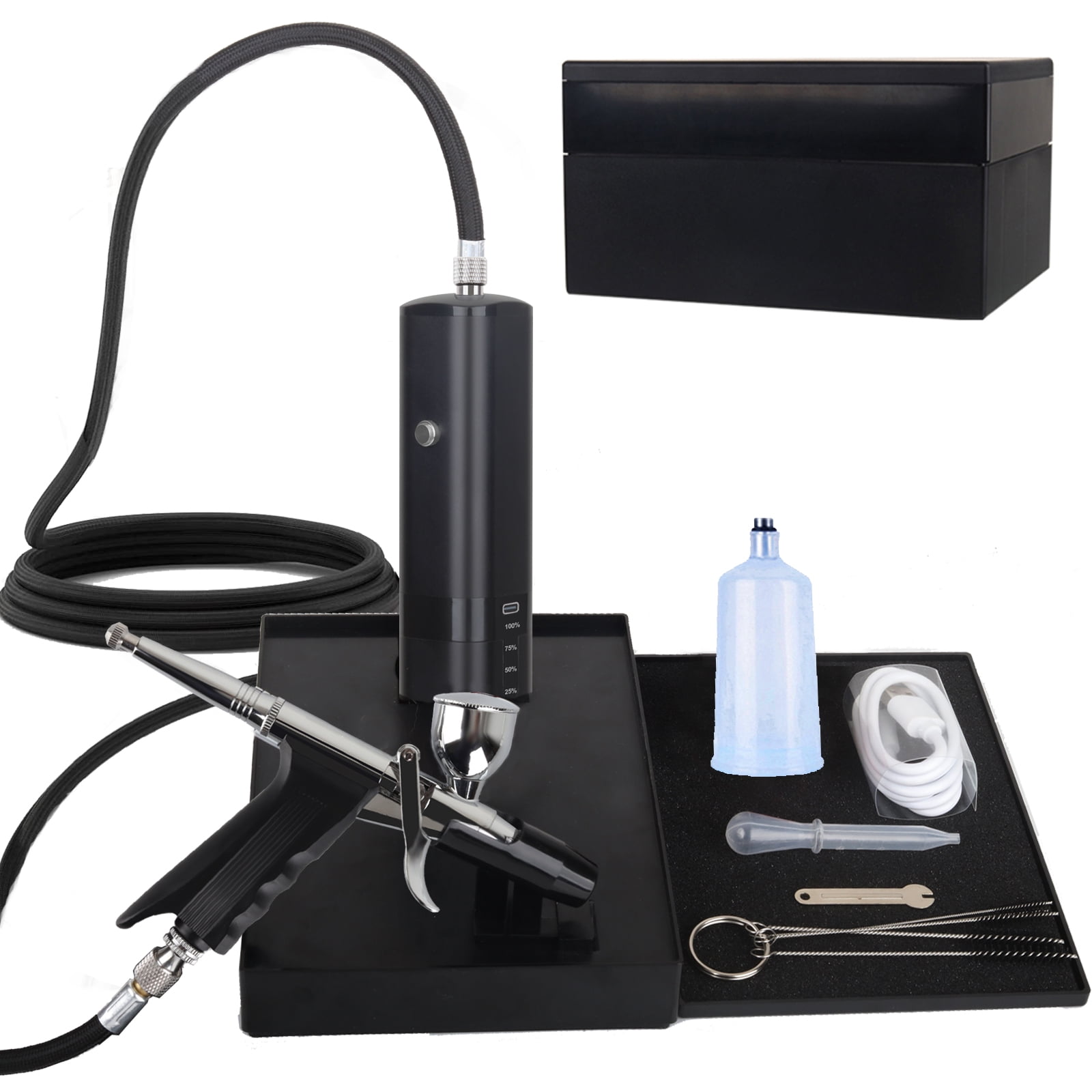 Portable Cordless Airbrush Kit with Compressor, high air Flow Handheld Mini Air Brush Gun Set,Trigger Type High Pressure Air Brush for Painting, Nail Art, Cake, Barber,Model,T-Shirt DIY