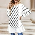 thumbnail image 2 of aidice Tops for Women Trendy Crewneck Long Sleeve Ruffle Shirts Fitting Comfy Fall Warm Pullover Tops, 2 of 5